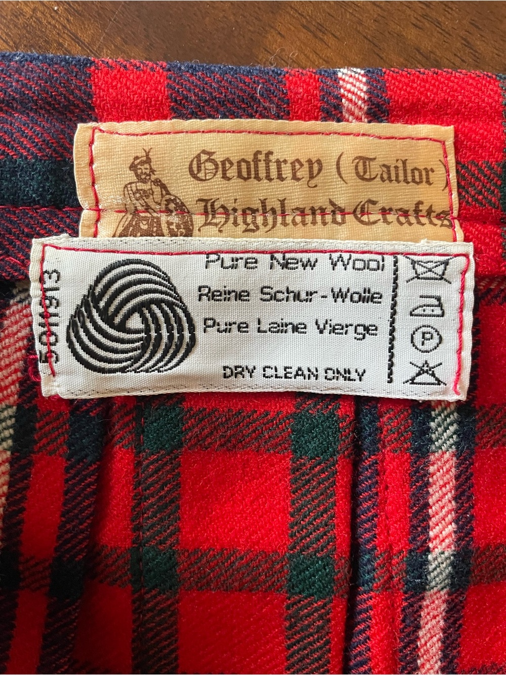 Geoffrey (Tailor) Highland Crafts Pure New Wool Kilt Vintage Scottish Tartan - Picture 4 of 7